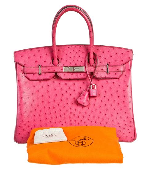 hermes pink ostrich|Hermes snakeskin bag.